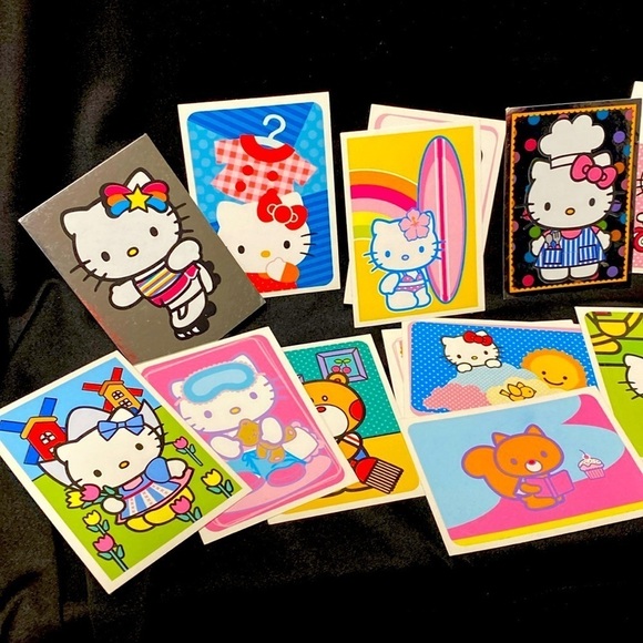 Hello Kitty Sanrio Import from Italy sticker trading cards mixed lot rare kawaii - Picture 6 of 6